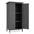 Armario de almacenamiento exterior de acero gris oscuro con estantes interiores y puerta frontal 80 x 45 x 170 cm